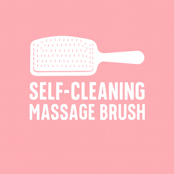Self-cleaning massage brush